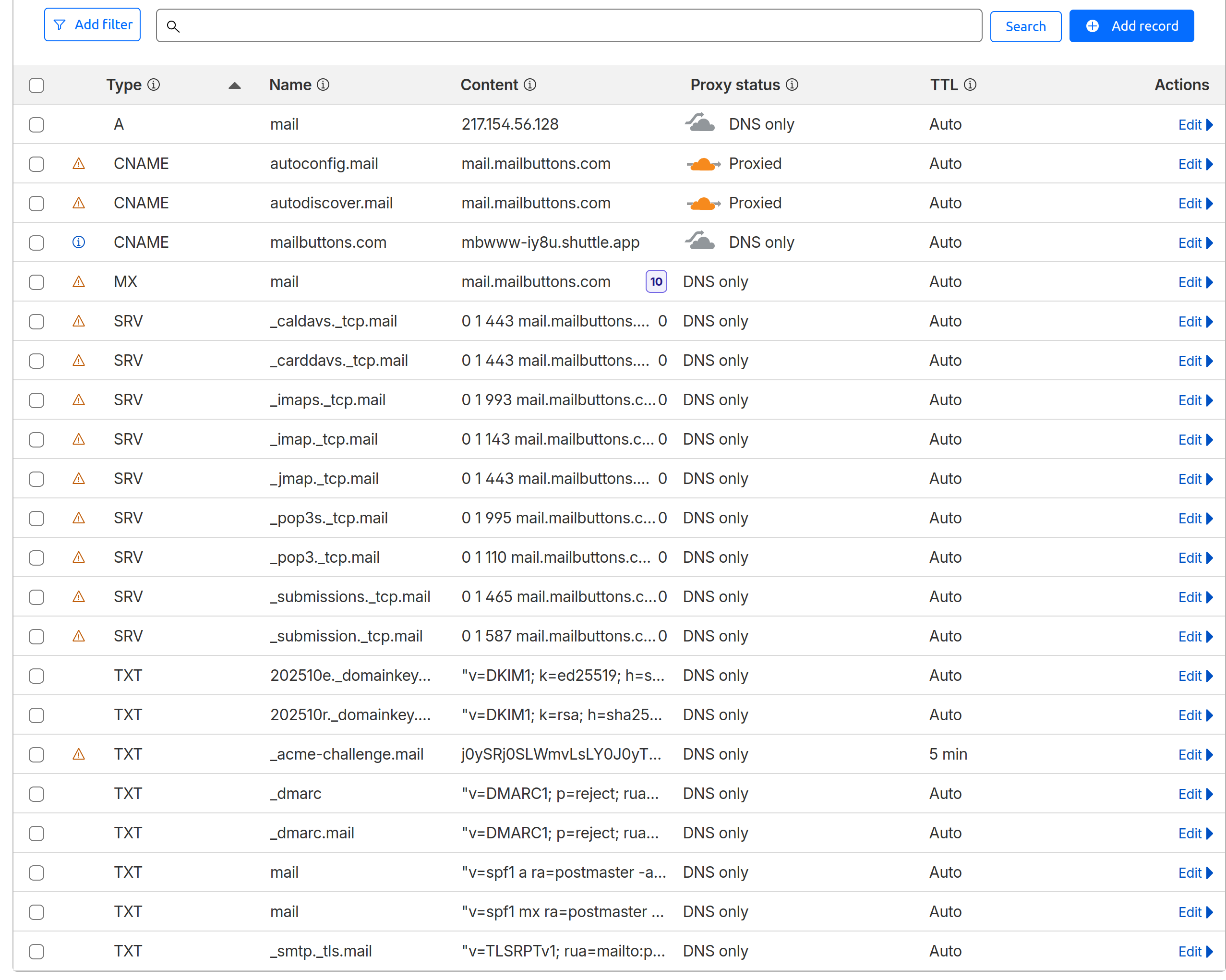 Mailbuttons: agent processing